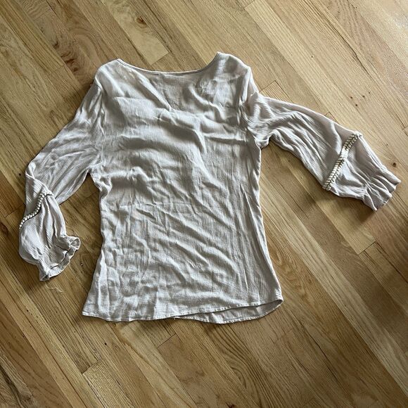 Soft Surroundings Clementine Tunic Top Embroidered Tassels Accent Medium boho - Picture 7 of 8